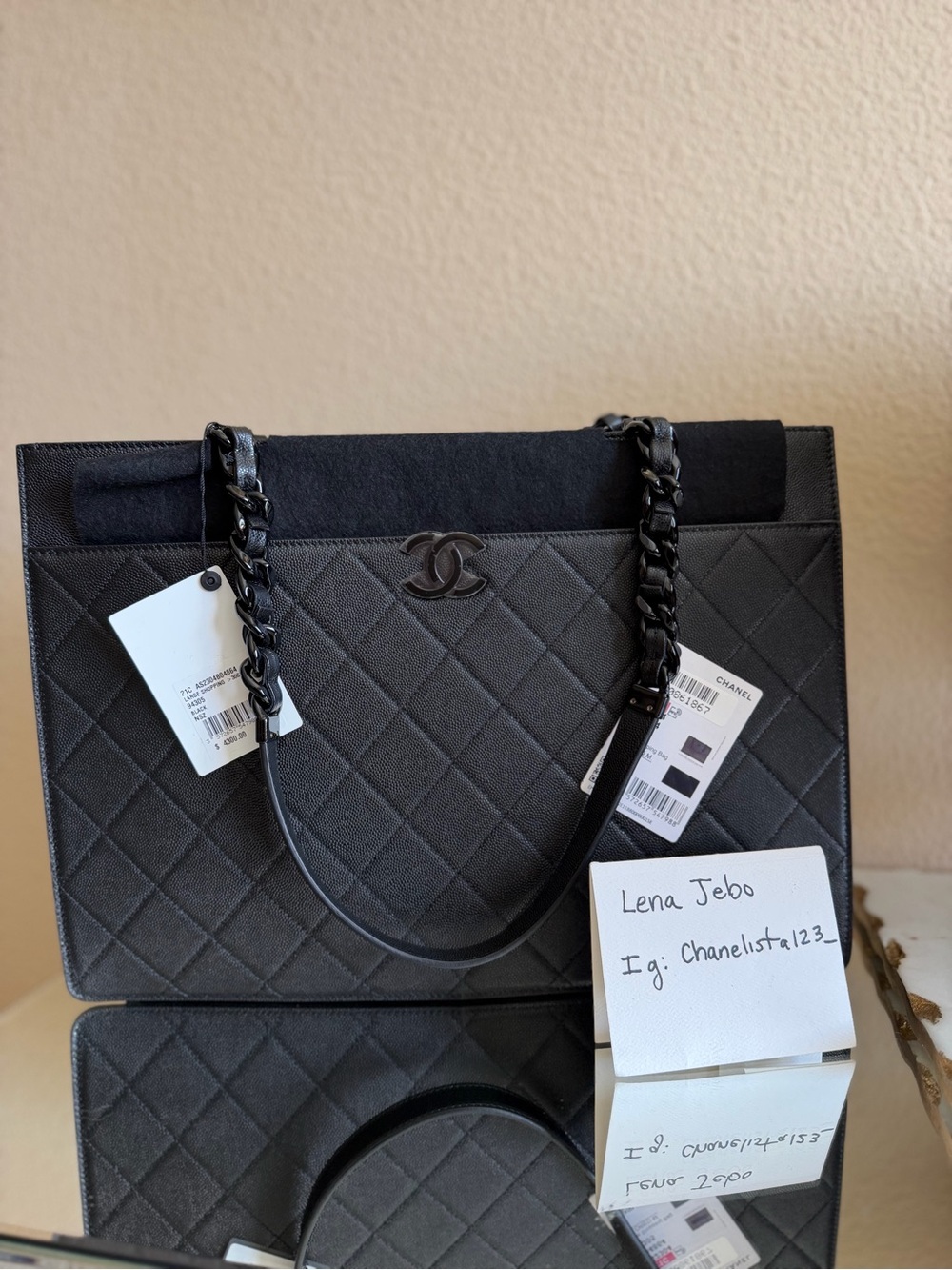 CHANEL Black Quilted Chain-Handle Tote - Picture 10 of 10
